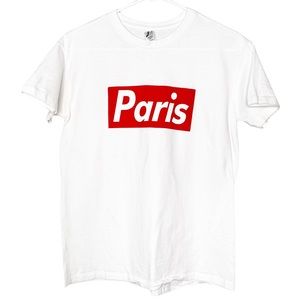 Regent Graphic White Tee Paris Unisex Small